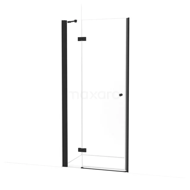 Amber Duschtür | 95 cm Matt Schwarz Klarglas Drehtür WTC263210M