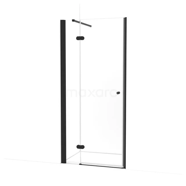 Amber Duschtür | 95 cm Matt Schwarz Klarglas Drehtür WTC263120M