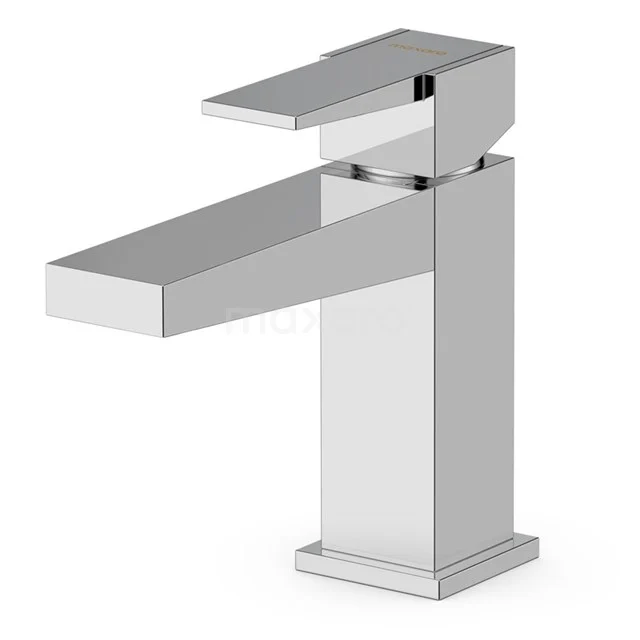 Cubic Waschbeckenarmatur Aufputz | Chrom | Einhebelmischbatterie 33.003.561N Verchromte Waschbeckenarmatur mit rechteckigem Design, klaren Linienmuster und modernem Aussehen für ein stilvolles Badezimmer.