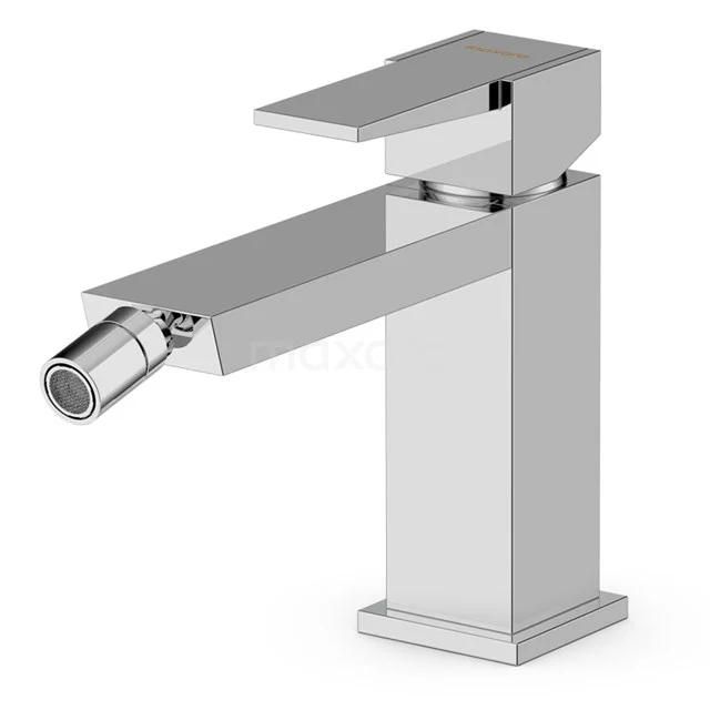 Bidet tap Cubic Chrome, Single lever mixer tap, With Waste, Chrome 33.004.501N Modern chrome basin tap with square shape, featuring durable finish; perfect for stylish bathroom design.