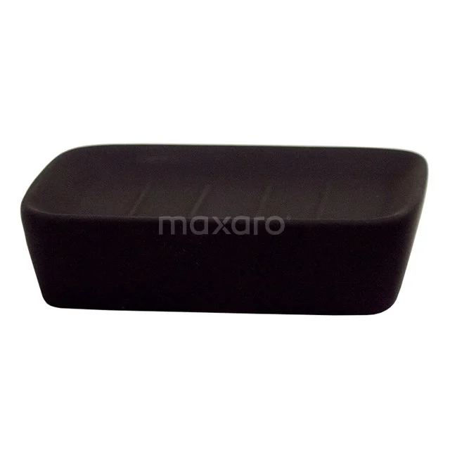 Seifenschale Rand, gerade, schwarz 350-4101 Schwarze Seifenschale aus matten Keramik, rechteckiges Design, perfekt für einen modernen Badezimmerstil.