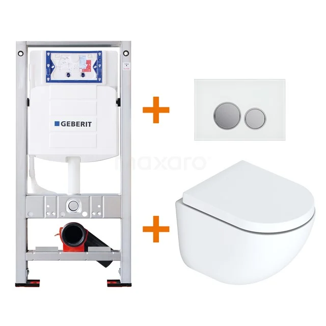 Toilet set Matte white with Easy clean + Geberit UP320 concealed cistern TOI032