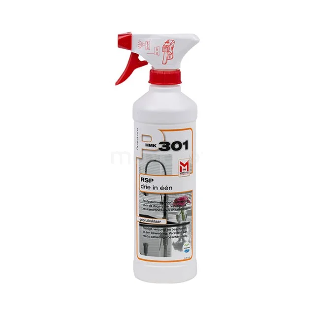Natural stone care product P301 500 ml 400-090101 Red and white 301 bathroom cleaner spray bottle, especially for tiles and sanitary cleaning, with convenient dispensing pump.