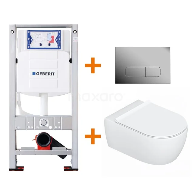 Toilet set Gloss white with Easy clean + Geberit UP320 concealed cistern TOI121