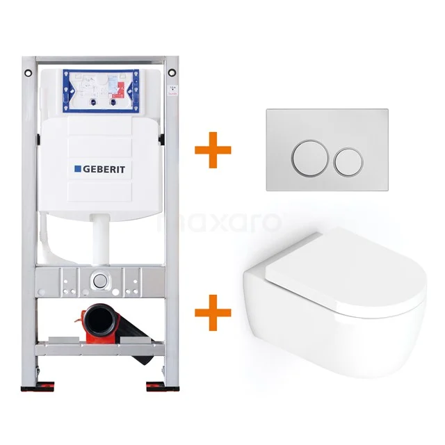 Toilet set Gloss white with Easy clean + Geberit UP320 concealed cistern TOI128