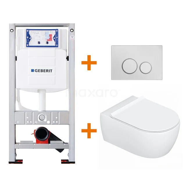 Toilet set Gloss white with Easy clean + Geberit UP320 concealed cistern TOI129