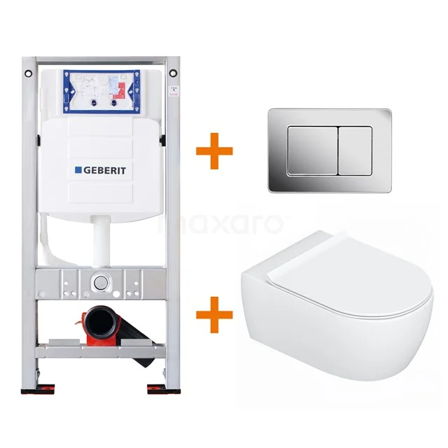 Toilet set Gloss white with Easy clean + Geberit UP320 concealed cistern TOI131