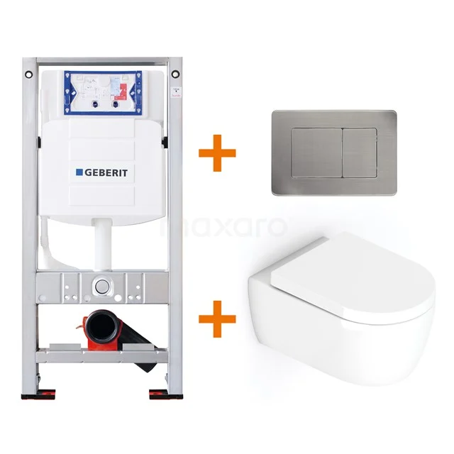 Toilet set Gloss white with Easy clean + Geberit UP320 concealed cistern TOI132