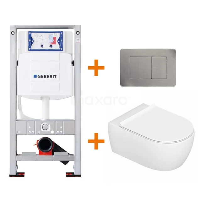 Toilet set Gloss white with Easy clean + Geberit UP320 concealed cistern TOI133