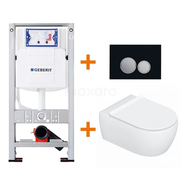 Toilet set Gloss white with Easy clean + Geberit UP320 concealed cistern TOI137