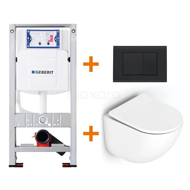 Toilet set Gloss white with Easy clean + Geberit UP320 concealed cistern TOI193