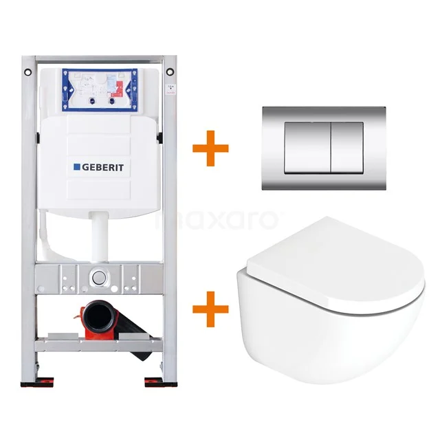 Toilet set Gloss white with Easy clean + Geberit UP320 concealed cistern TOI198