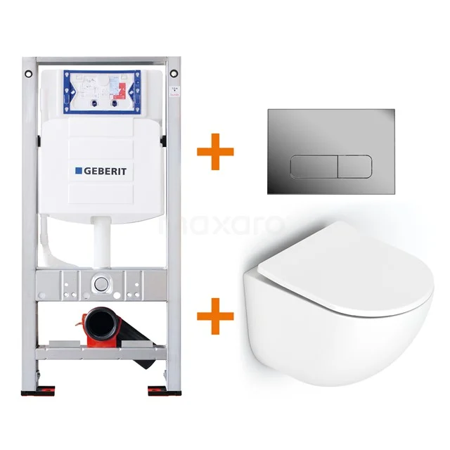 Toilet set Gloss white with Easy clean + Geberit UP320 concealed cistern TOI203