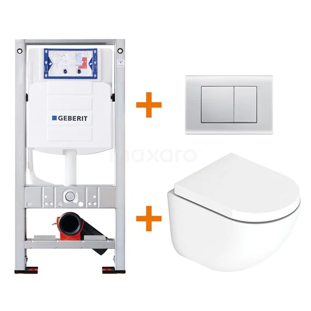 Toilet set Gloss white with Easy clean + Geberit UP320 concealed cistern TOI206