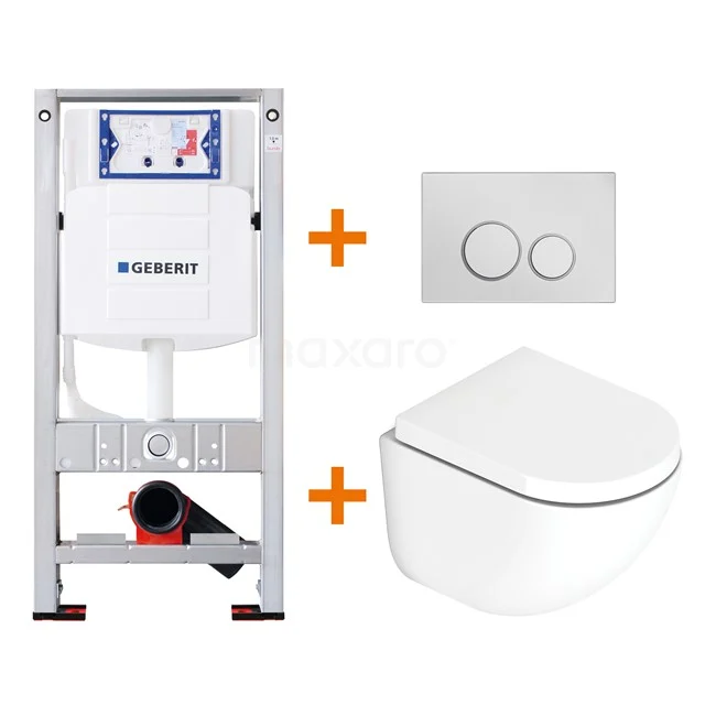 Toilet set Gloss white with Easy clean + Geberit UP320 concealed cistern TOI210