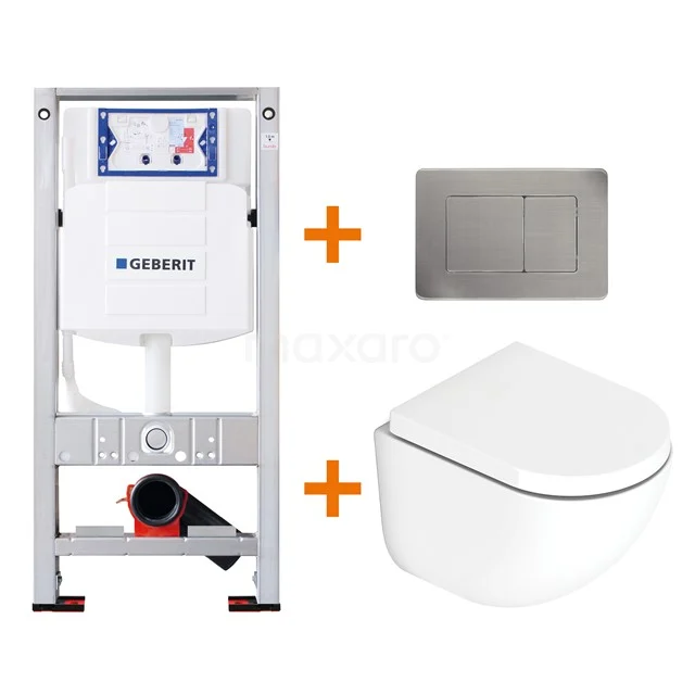 Toilet set Gloss white with Easy clean + Geberit UP320 concealed cistern TOI214