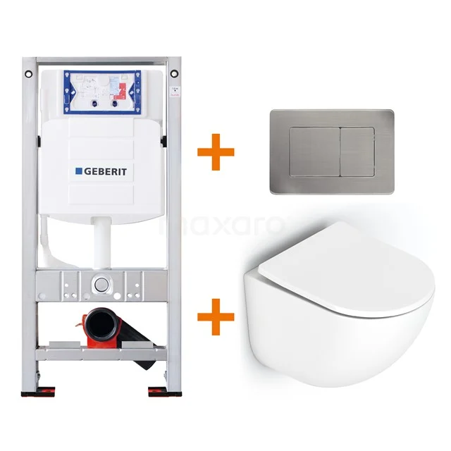 Toilet set Gloss white with Easy clean + Geberit UP320 concealed cistern TOI215