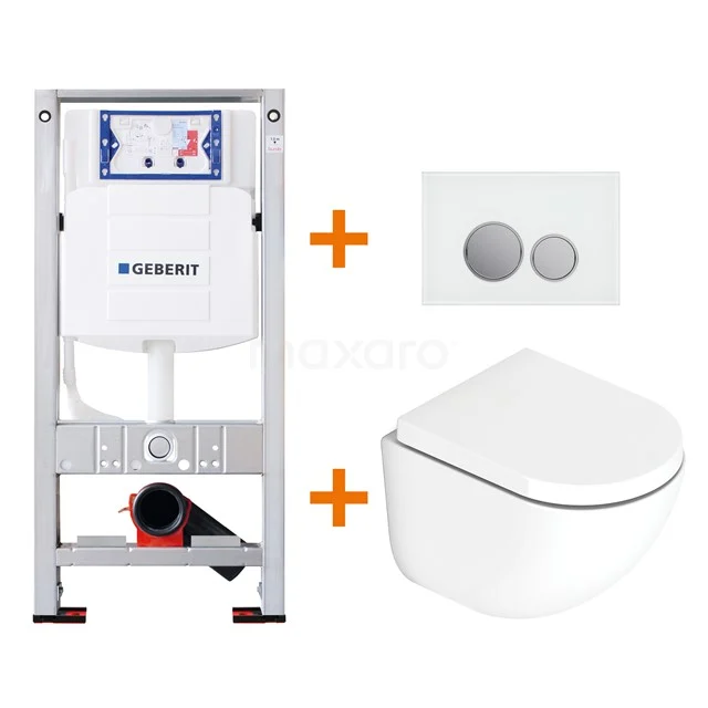 Toilet set Gloss white with Easy clean + Geberit UP320 concealed cistern TOI216