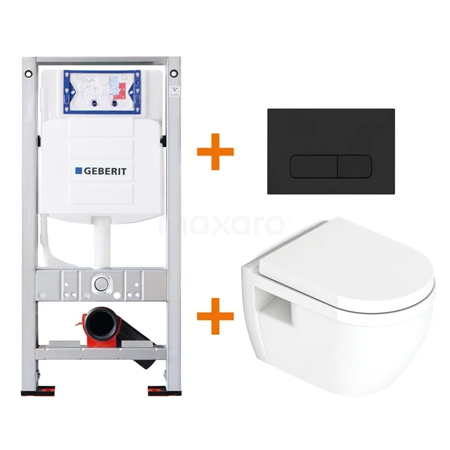 Toilet set Gloss white with Easy clean + Geberit UP320 concealed cistern TOI237