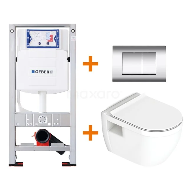 Toilet set Gloss white with Easy clean + Geberit UP320 concealed cistern TOI242
