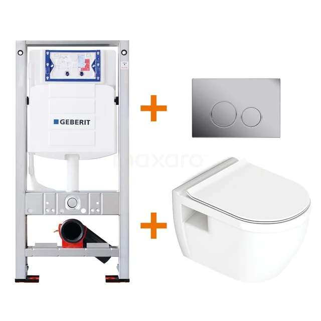 Toilet set Gloss white with Easy clean + Geberit UP320 concealed cistern TOI248