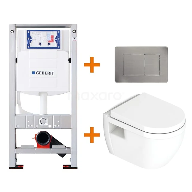 Toilet set Gloss white with Easy clean + Geberit UP320 concealed cistern TOI257