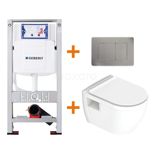 Toilet set Gloss white with Easy clean + Geberit UP320 concealed cistern TOI258
