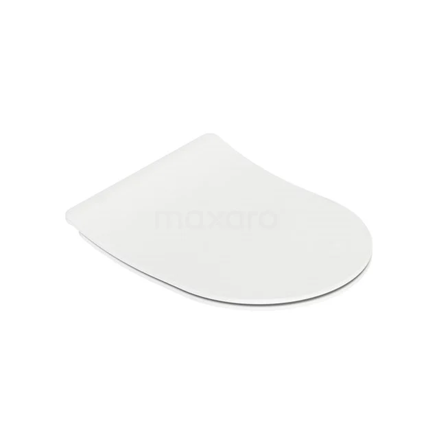 Toilet seat Base gloss white 500.0376 White toilet seat with soft close, made of high-quality plastic, ideal for a modern bathroom.