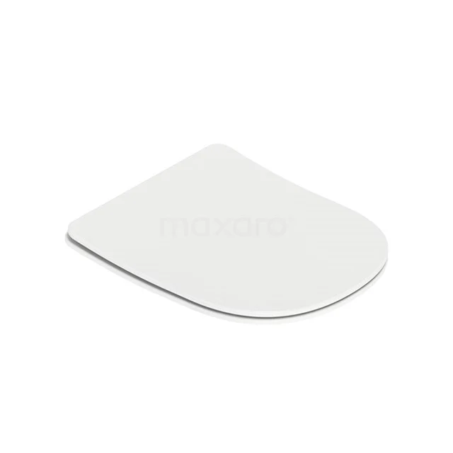 White, rectangular ceramic Soft-close toilet seat series; modern and durable design for any bathroom.