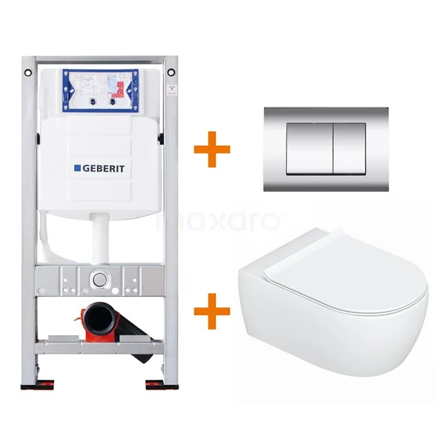 Toiletset Mat wit met Easy Clean + Geberit UP320 inbouwreservoir TOI594