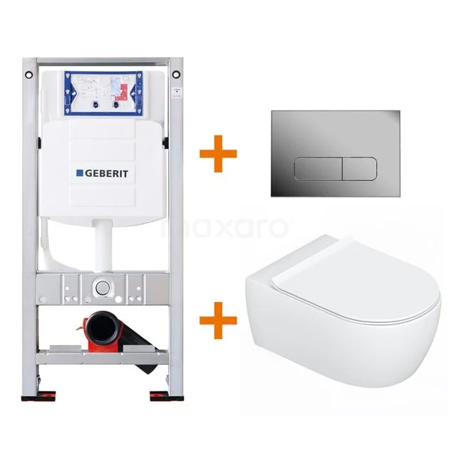 Toiletset Mat wit met Easy Clean + Geberit UP320 inbouwreservoir TOI596