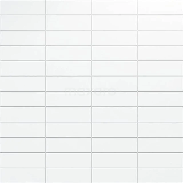 Weiße keramische Badezimmerfliese mit glänzender Oberfläche und klaren Linien, ideal für einen modernen Badezimmerstil.