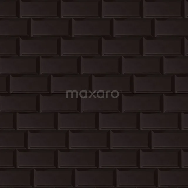 Metro Wall tile |10x20cm Uni Black Shiny 501-040103 Dark brown ceramic wall tile with brick pattern, ideal for a stylish bathroom wall design.