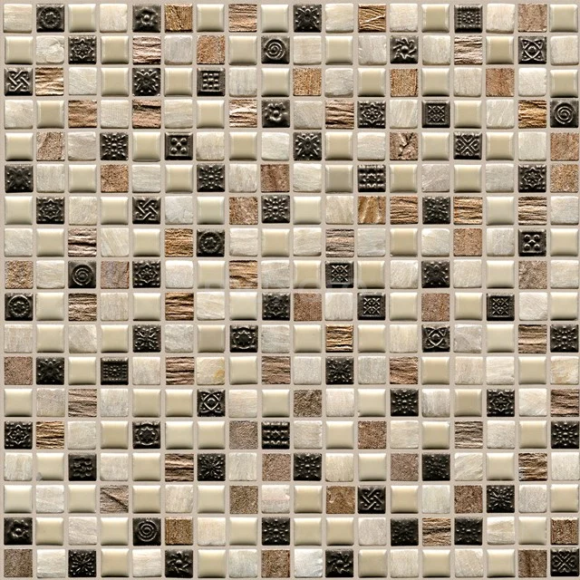 Mozaïektegel Crystal Beige 30x30cm Mozaïek Multicolor 306-120101