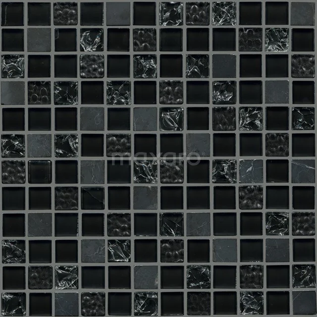 Mosaic tile Crystal Black 29.8x29.8cm Mosaic Black 306-120102