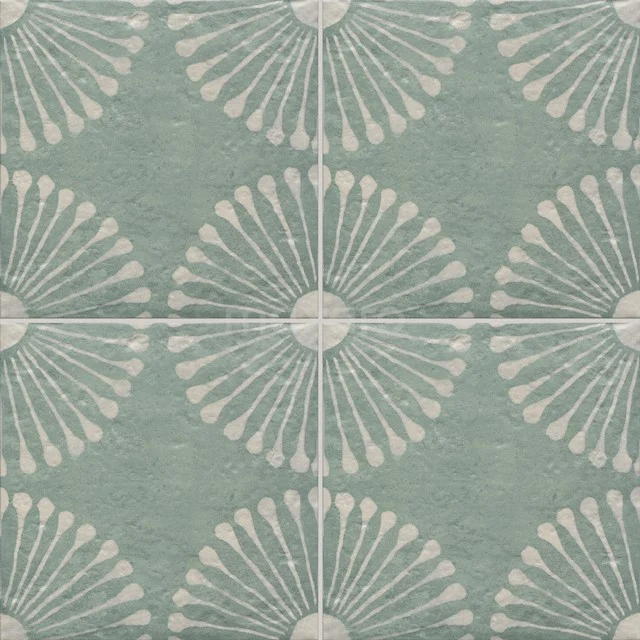 Bodenfliese/Wandfliese Bloom Grün 20x20cm Dekor Grün Unrektifiziert 502-030101