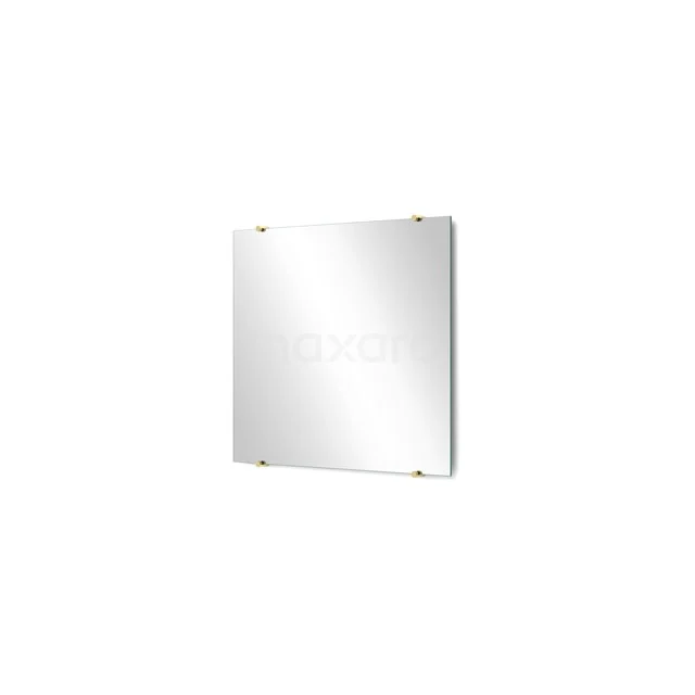 Bathroom mirror Solo 70x60cm Mirror holders Round Light Gold M01-060720LG