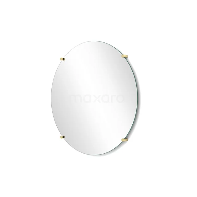 Badkamerspiegel Solo 60 cm Rond Spiegelhouders Rond Lichtgoud M25-0620LG