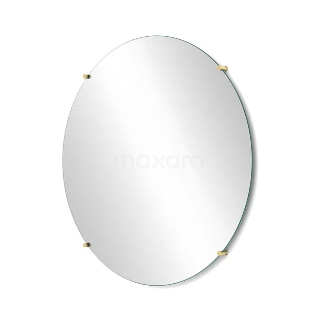 Badkamerspiegel Solo 80 cm Rond Spiegelhouders Rond Lichtgoud M25-0820LG