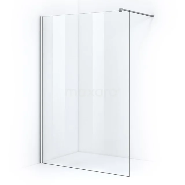 Minimalist glass shower screen, clear glass, Stainless steel profile, ideal for stylish bathroom design.