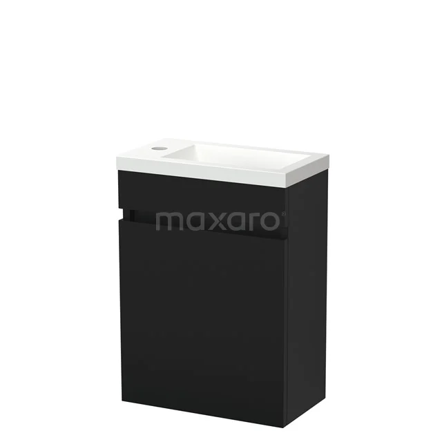 Canto Toiletmeubel met wastafel | 40 cm Mat zwart Greeploos Mineraalmarmer TMW25-00006 Canto Toiletmeubel met wastafel | 40 cm Mat zwart Greeploos Mineraalmarmer TMW25-00006