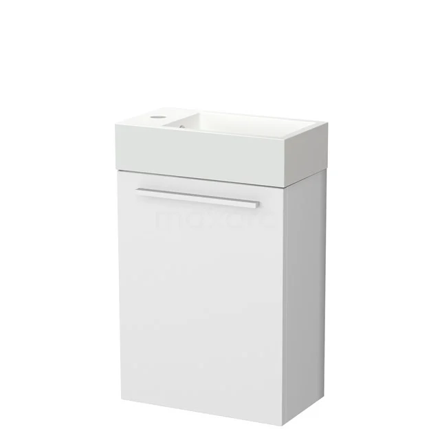 Canto Toiletmeubel met wastafel | 40 cm Hoogglans wit Vlak front Mineraalmarmer TMW05-00010