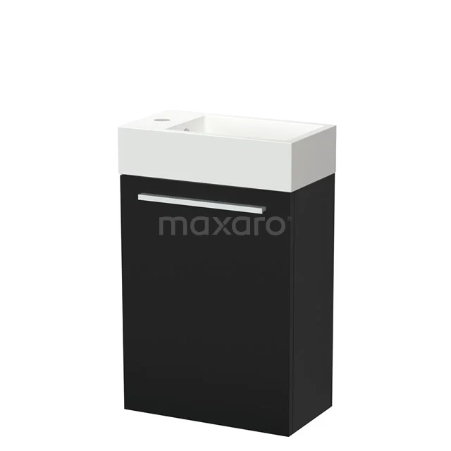 Canto Toiletmeubel met wastafel | 40 cm Mat zwart Vlak front Mineraalmarmer TMW05-00012