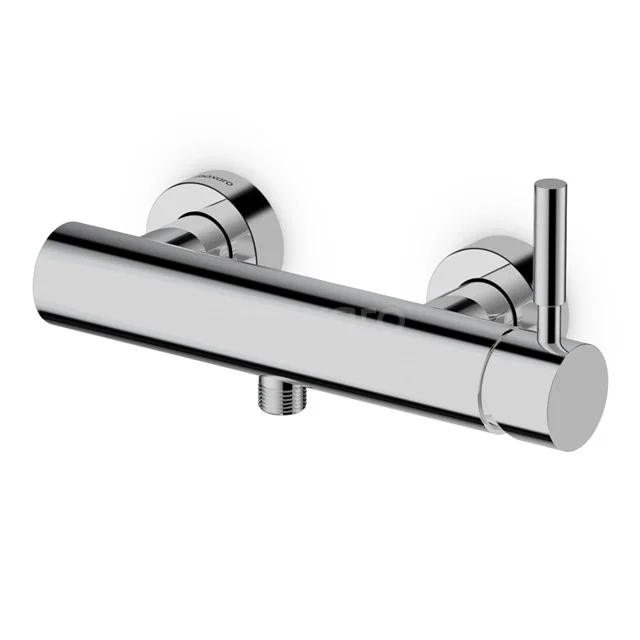 Shower valve with Shower rail Radius Chrome, Single lever mixer tap, Chrome 55.109.001 Minimalist chrome shower valve with cylindrical design, suitable for modern bathrooms.