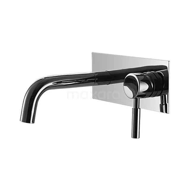 Basin tap Radius Chrome, Single lever mixer tap, Chrome 55.153.601 Chrome wall-mounted tap with glossy finish, minimalist design and straight lines, perfect for modern bathrooms.