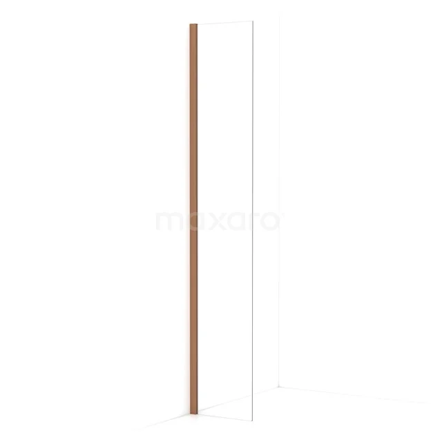 Diamond Walk-in shower | 40 cm Copper Clear glass Fixed wall IDA04010KP