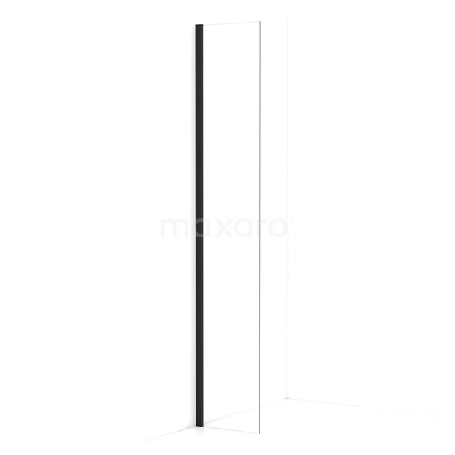 Diamond Walk-in shower | 30 cm Matte black Clear glass Fixed wall IDA03010MB