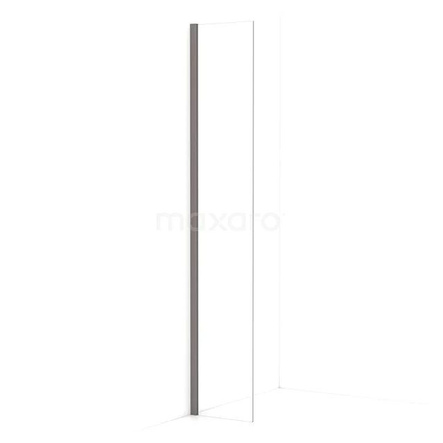 Diamond Walk-in shower | 30 cm Black metal Clear glass Fixed wall IDA03010ZMN