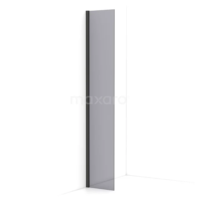 Diamond Walk-in shower | 30 cm Black chrome Smoke glass Fixed wall IDA03011BCN