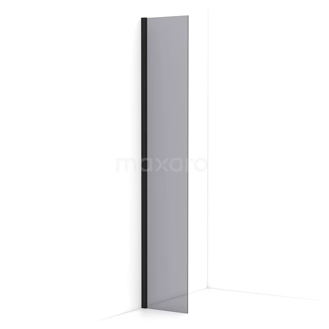 Diamond Walk-in shower | 30 cm Matte black Smoke glass Fixed wall IDA03011MB